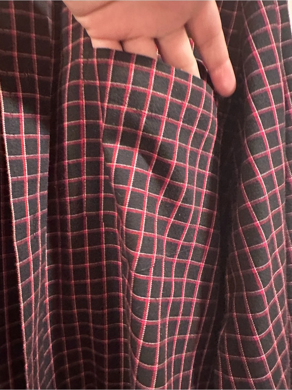 Chaps Mens Long Sleeve Button Down Shirt Red Black Plaid Cotton Size XL - Picture 8 of 11
